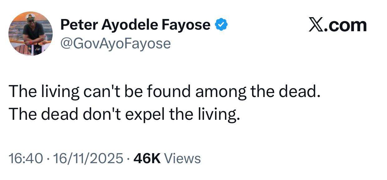 Ayo Fayose reacts to his expulsion from PDP